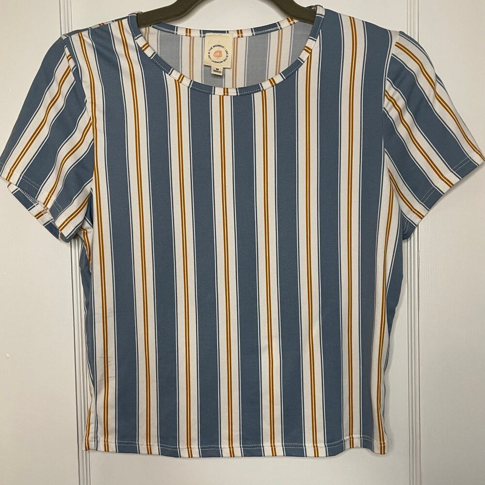 Blue and Yellow striped baby top size M